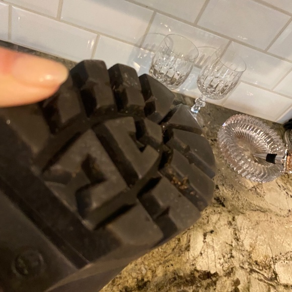 Black Chunky Lug Sole Platform Boots Chelsea Italy - Picture 6 of 7